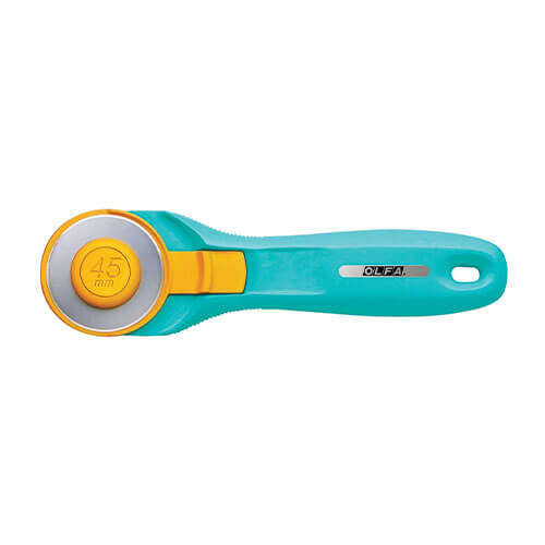 Cortador Giratorio De 45 Mm Con 5 Cuchillas Adicionales, Mango Ergonómico Con Bloqueo De Seguridad Para Tela, Cuero, Manualidades, Costura, Acolchado, Cortador Giratorio De Tela, Perfecto Para Mano, , large