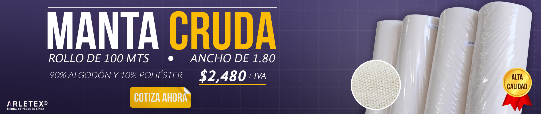 Banner Manta Cruda Arletex