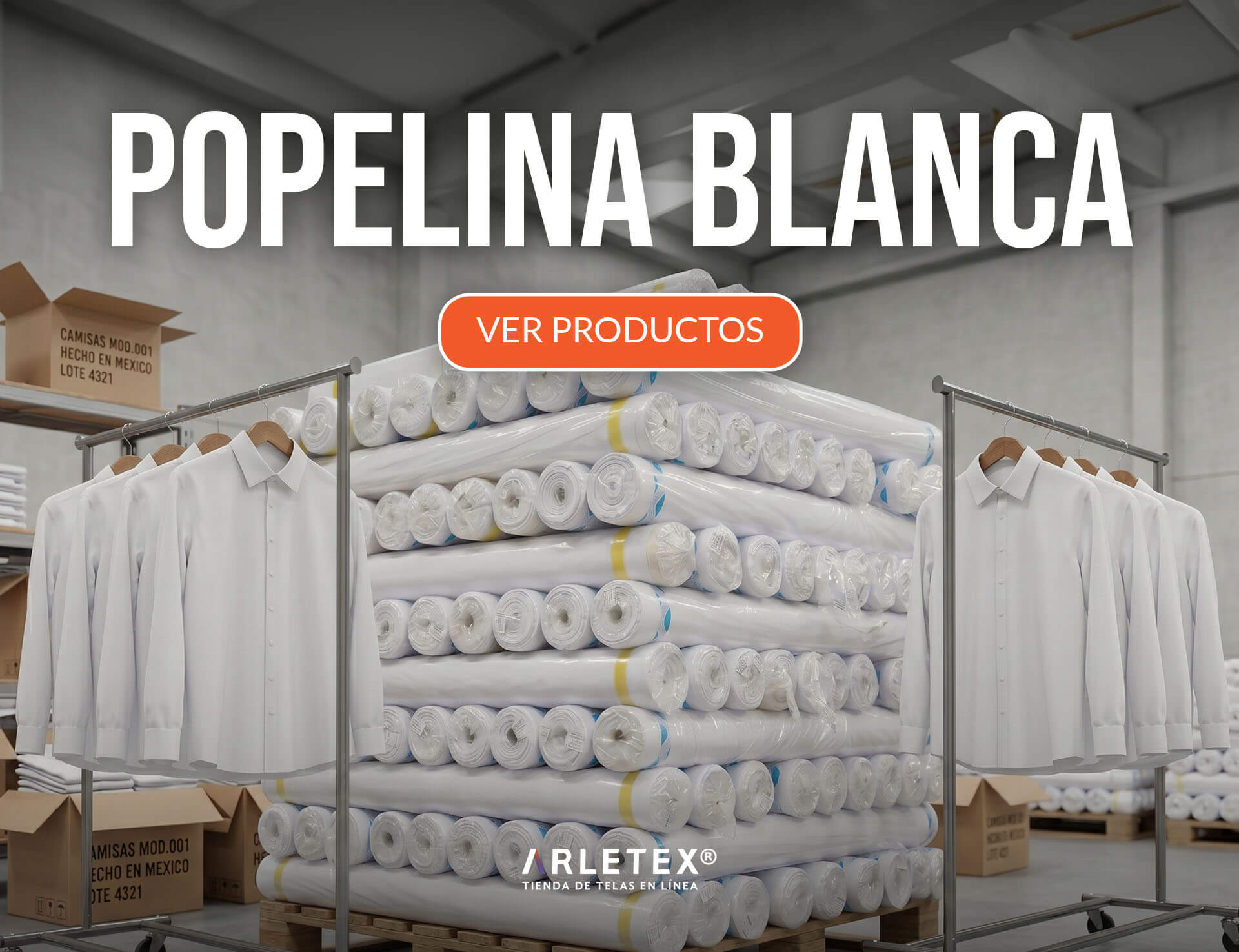 Tela Popelina Blanca Arletex