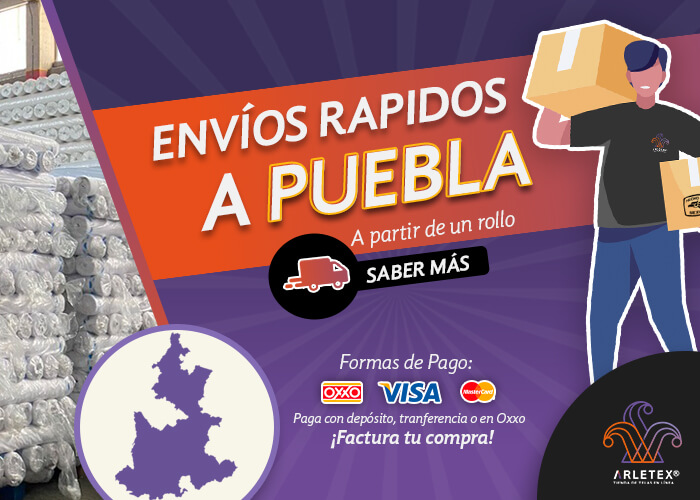 Envíos rápidos de telas a todo Puebla