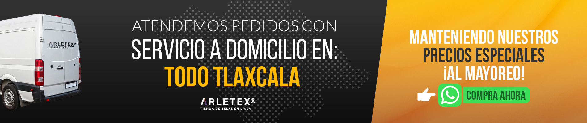 Pedidos con servicio a domicilio en Tlaxcala Arletex