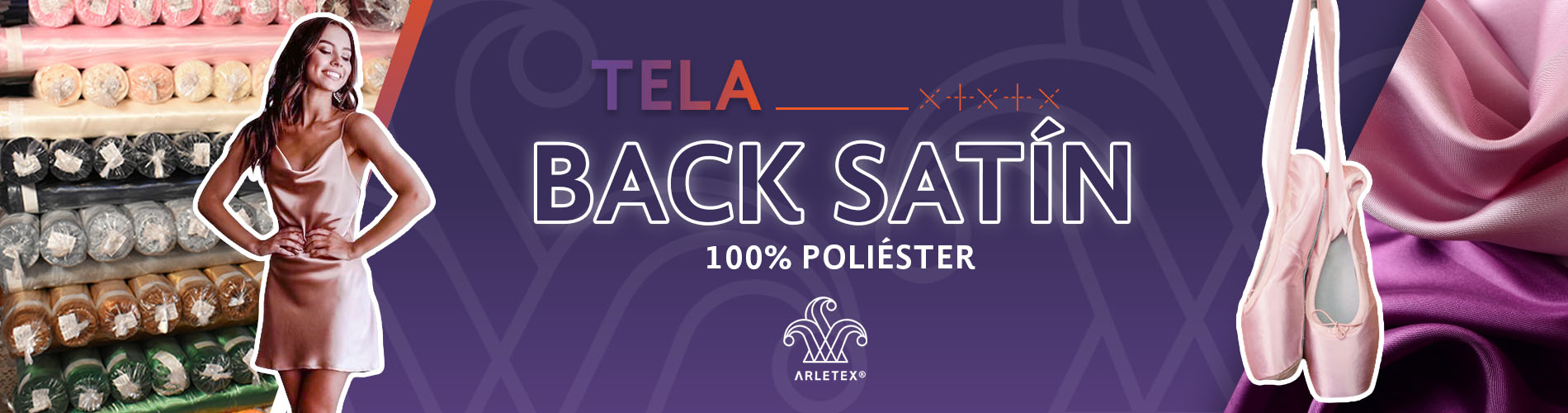 Telas back satín