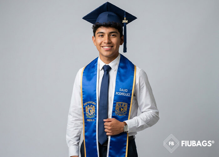 Graduado con estola personalizada terminada de Fiubags