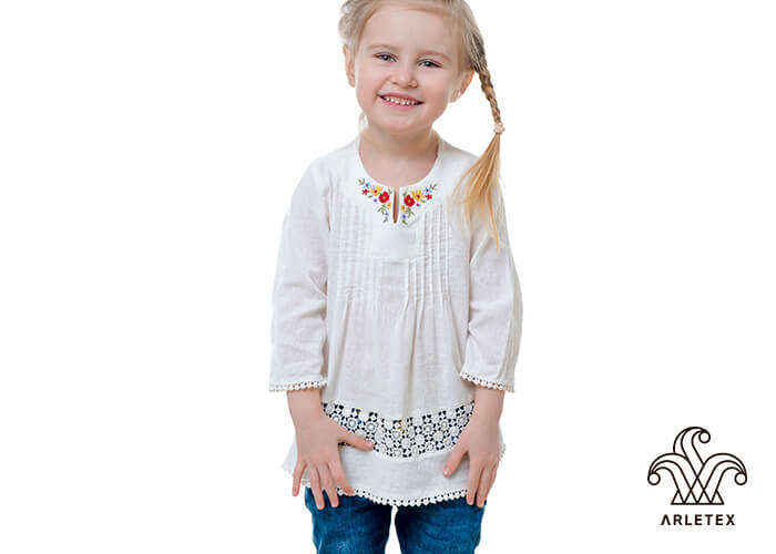 blusas hechas de Manta Prelavada