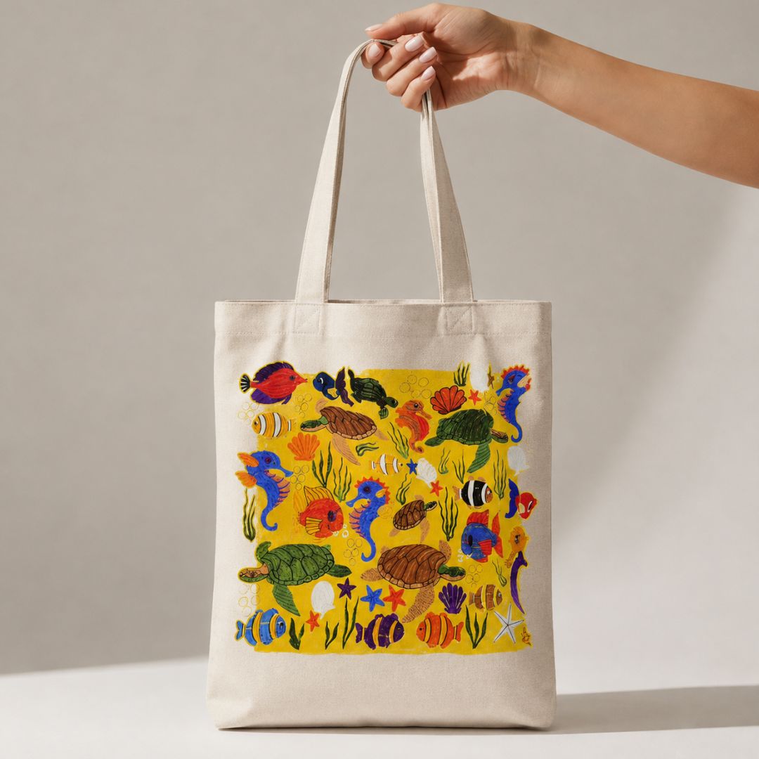 Segunda bolsa turística sublimada sobre Tela Cholula blanca 100% poliéster