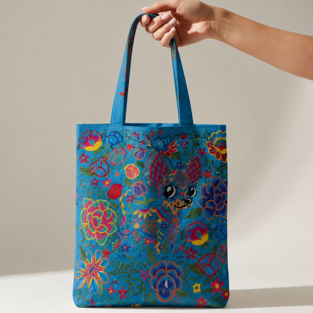 Bolsa turística sublimada confeccionada con Tela Cholula blanca 100% poliéster