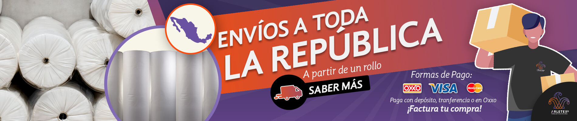 Banner Envíos Tela Forro Cartera