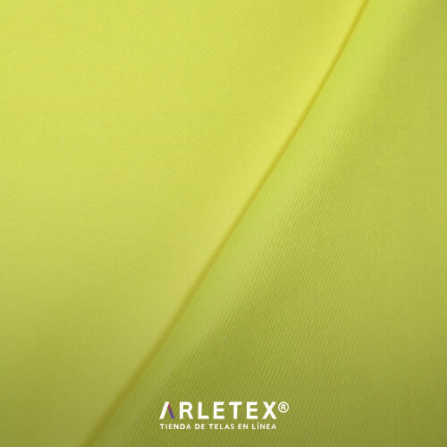 Tela Gabardina Color Amarilla Neon