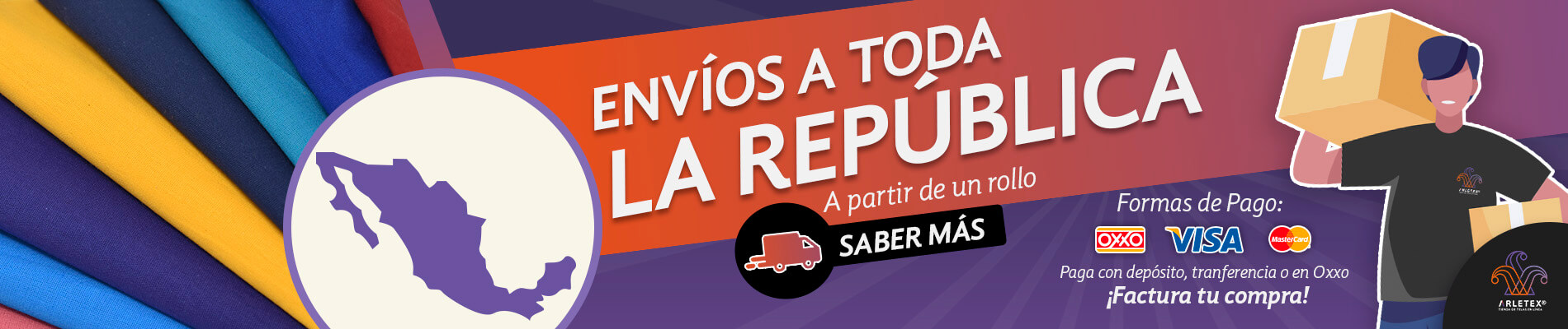 Banner Envíos Tela Manta De Colores