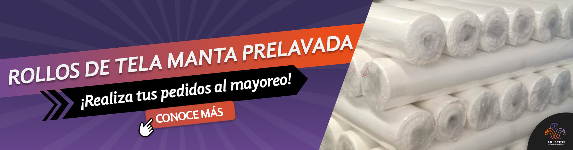 Banner Rollos Tela Manta Prelavada
