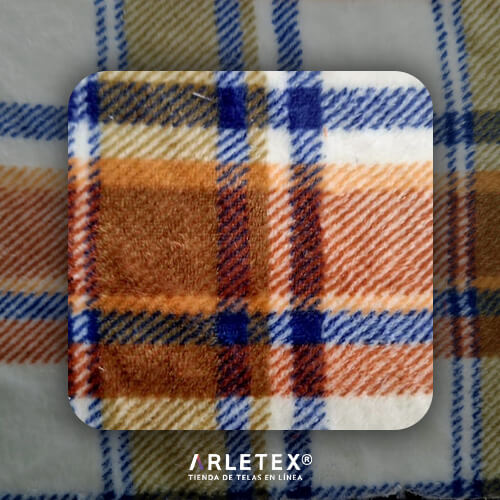 Flannel Cuadros Azul & Naranja Arletex