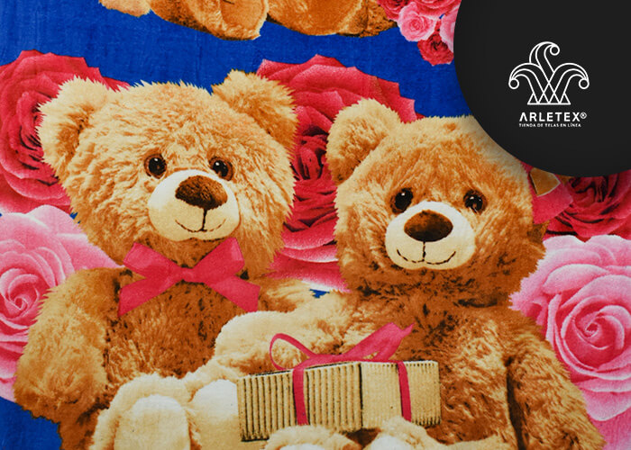 Muestrario Cobertor Oso Con Rosas