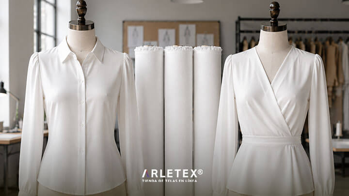 Popelina Stretch Blanca 97% algodón 3% spandex