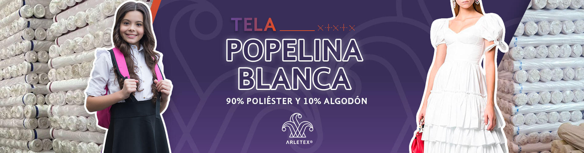 Tela Popelina Blanca por mayoreo