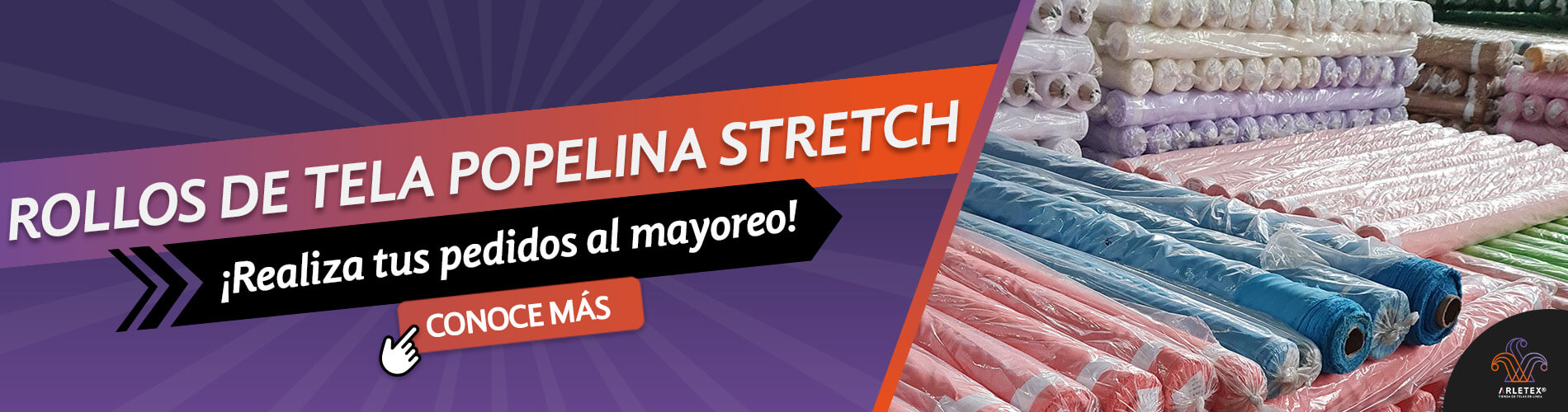 Banner Rollos Telas Popelina Stretch