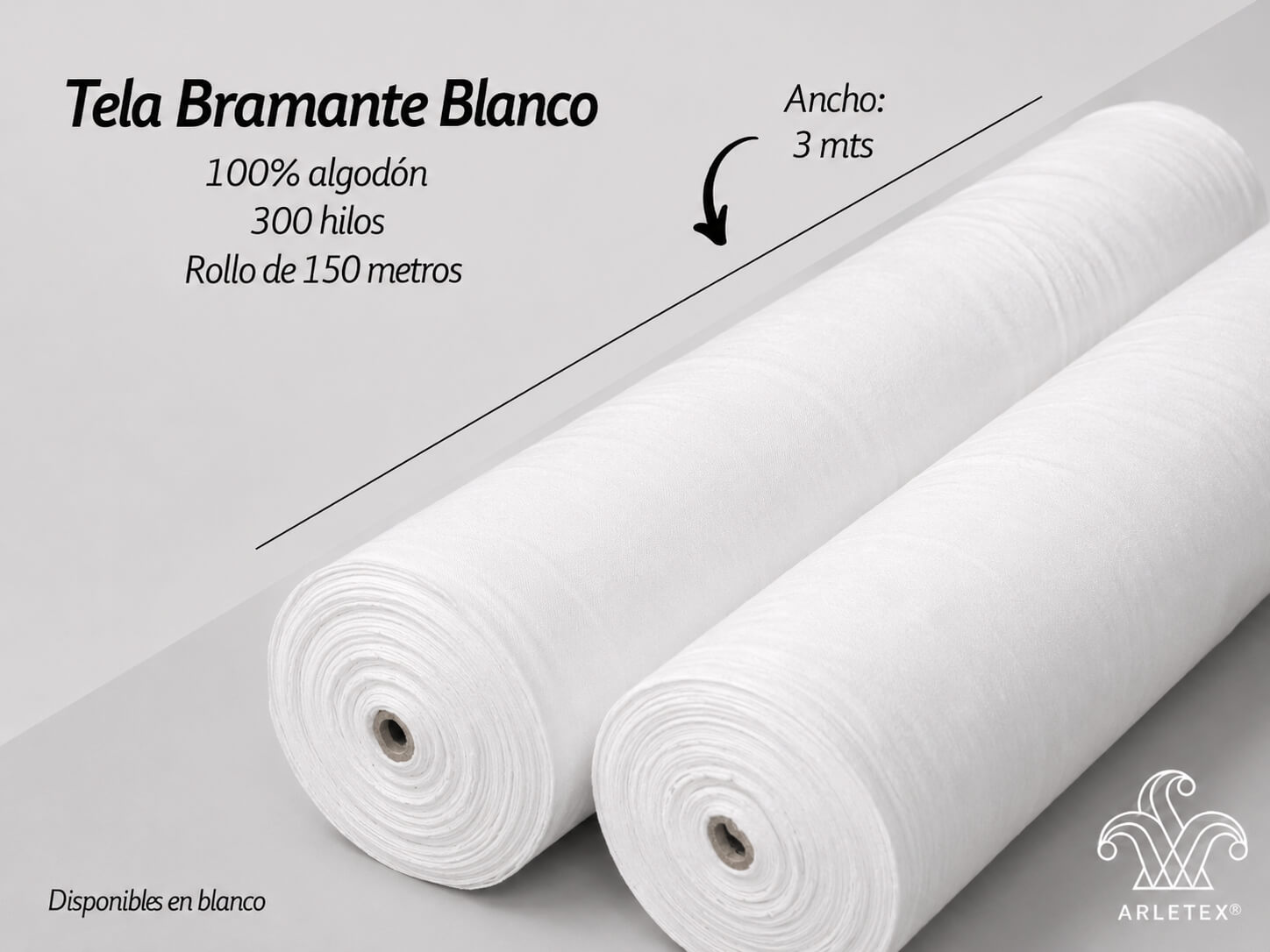 Tela Bramante Blanco 100% Algodón