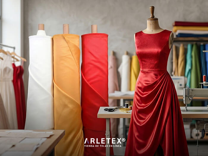 Razo Portugués — tela satinada para vestidos de ceremonia