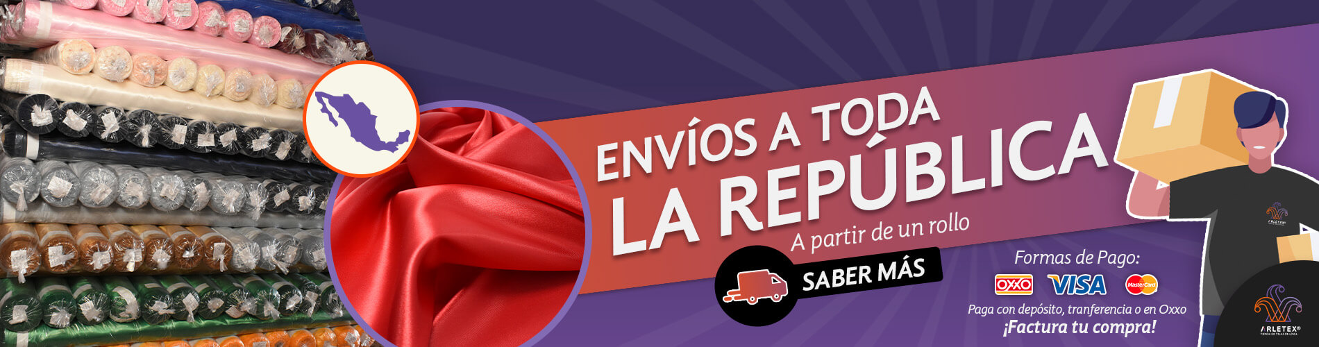 Banner Envíos Tela Raso Satín