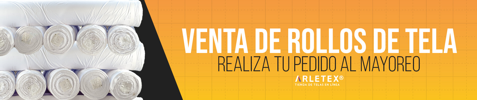 Venta De Rollos De Telas Banner