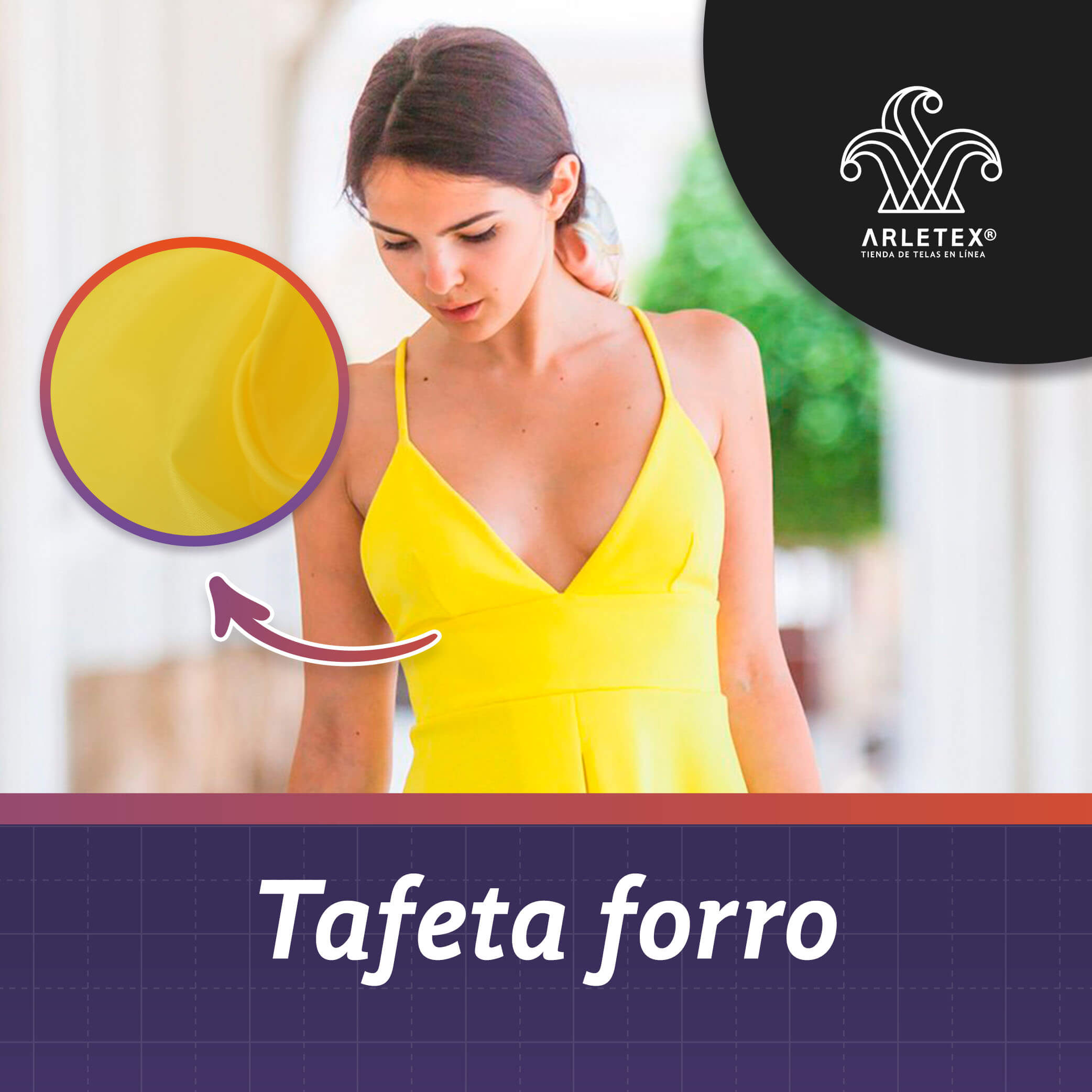 Telas Amarillas Para Vestido Tafeta Forro