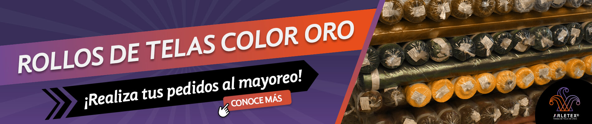 Rollos De Tela Dorada