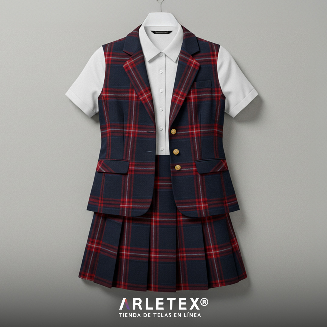 Escocés telas para uniformes escolares