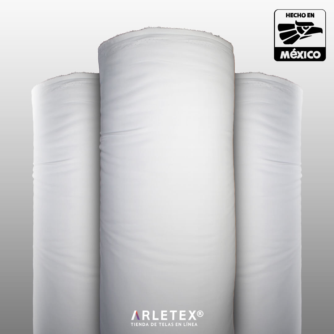 Tela Gabardina 50-50 Blanco Arletex