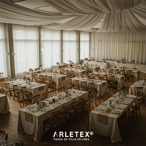 Tela lino platino para eventos