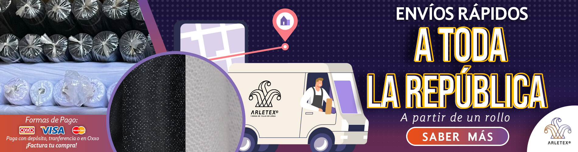 Banner envíos de tela tricot