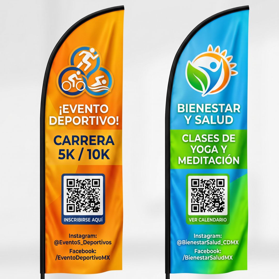 Banderines promocionales sublimados en tela sarga