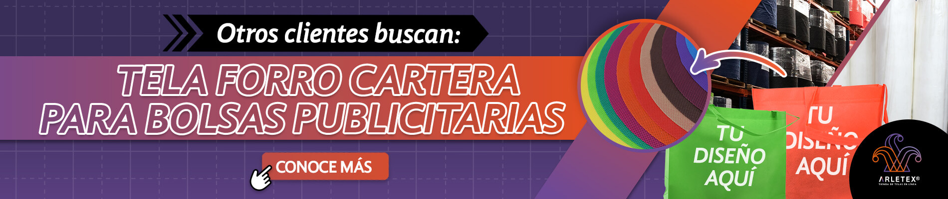 Banner Tela Forro Cartera Para Bolsa Publicitarias