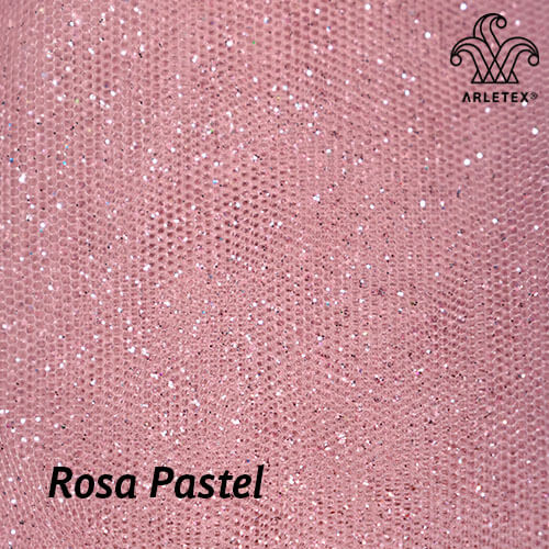Tul Gliter | Rosa pastel