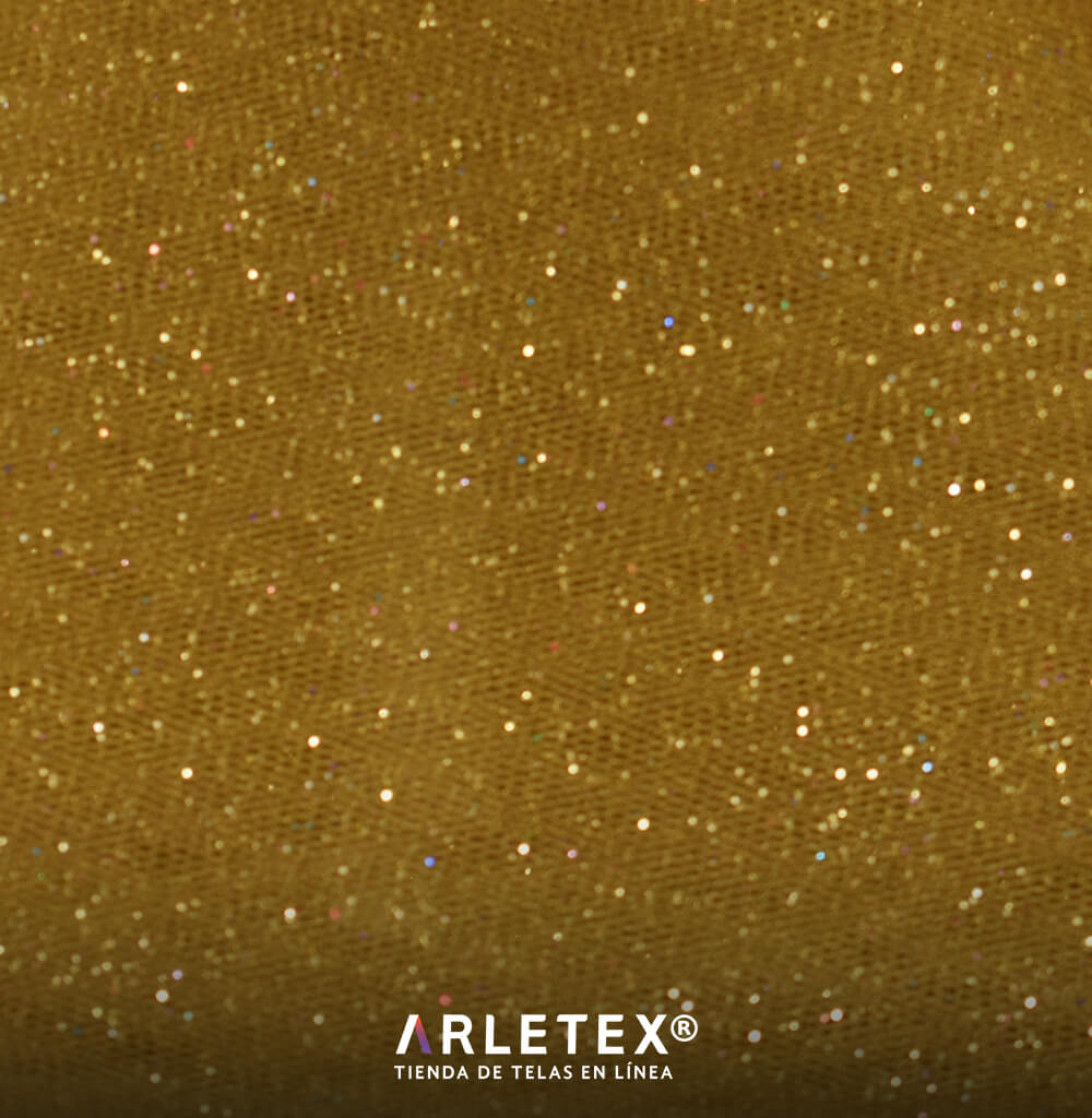 Tul Dorado Con Brillos Arletex