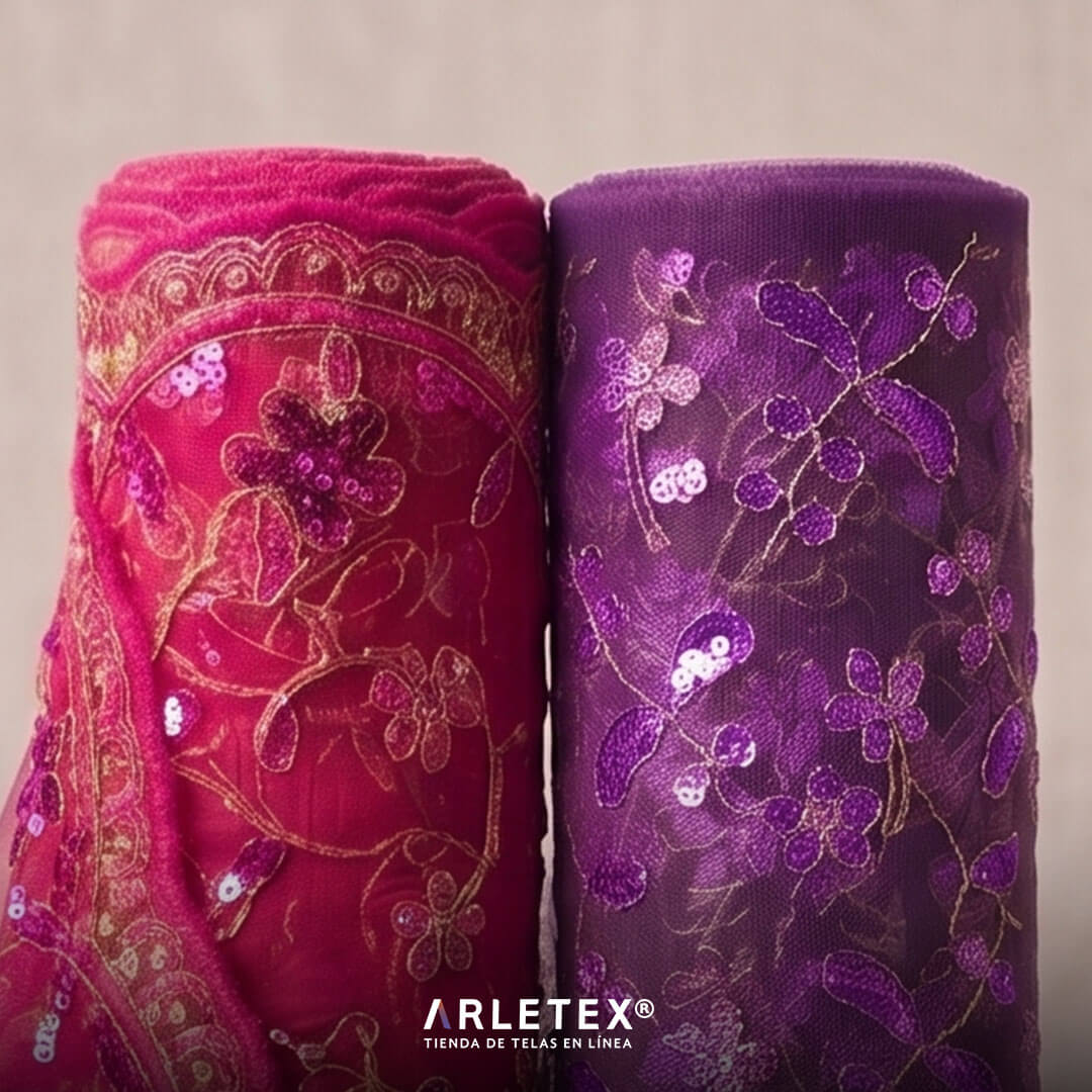 Tul Bordado para vestidos y acabados especiales