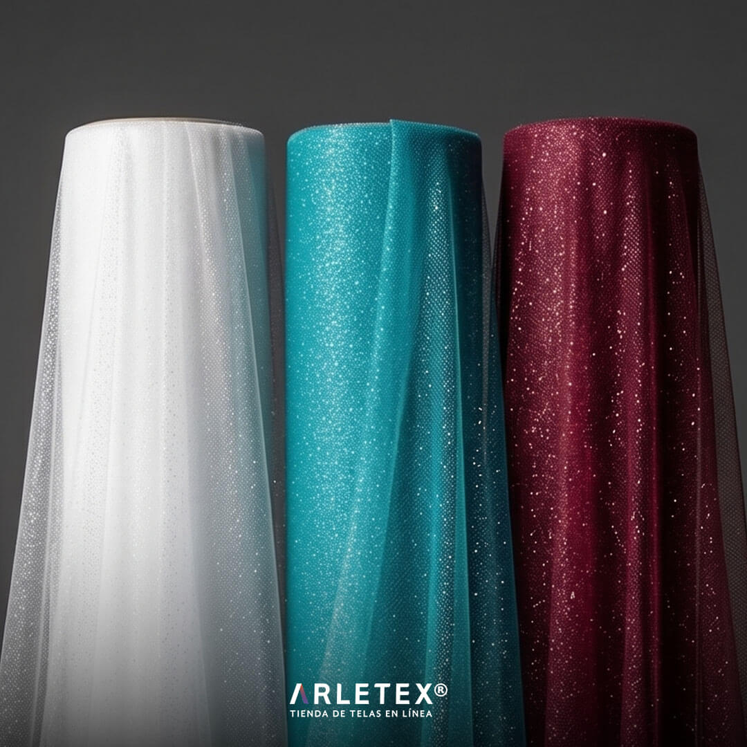 Tul con Glitter para fiestas y decoración llamativa