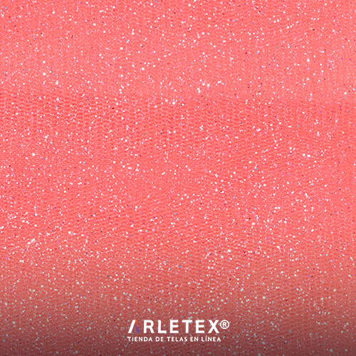 Tul Glitter Coral Arletex