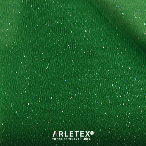 Tul Glitter Verde Limón Oscuro Arletex
