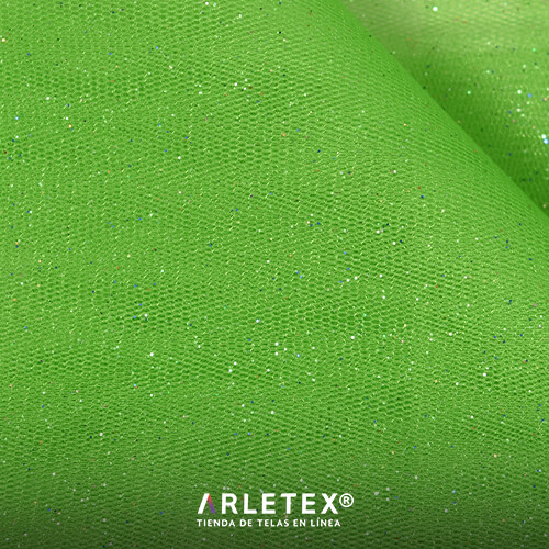 Tul Glitter Verde Limón Arletex