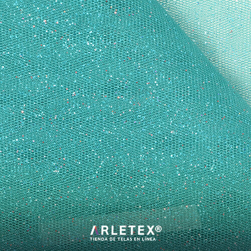 Tul Glitter Menta Arletex