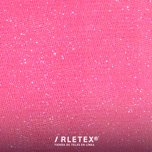 Tul Glitter Rosa Fresa Arletex