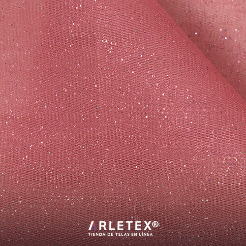 Tul Glitter Rosa Pastel Arletex