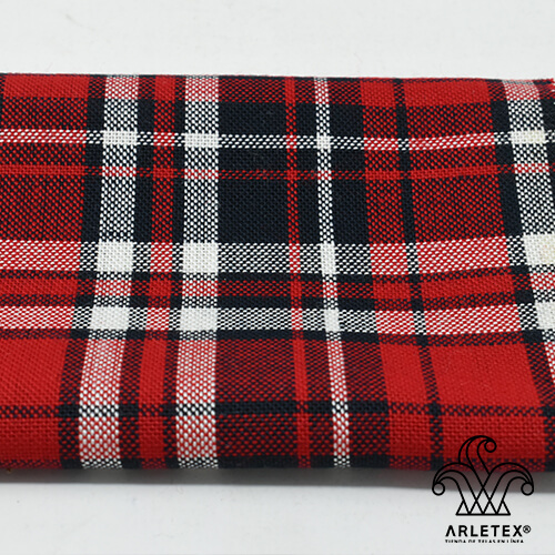 Tela Escocesa Marino Rojo