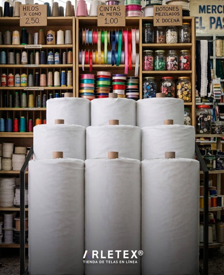 rollos de fieltro blanco