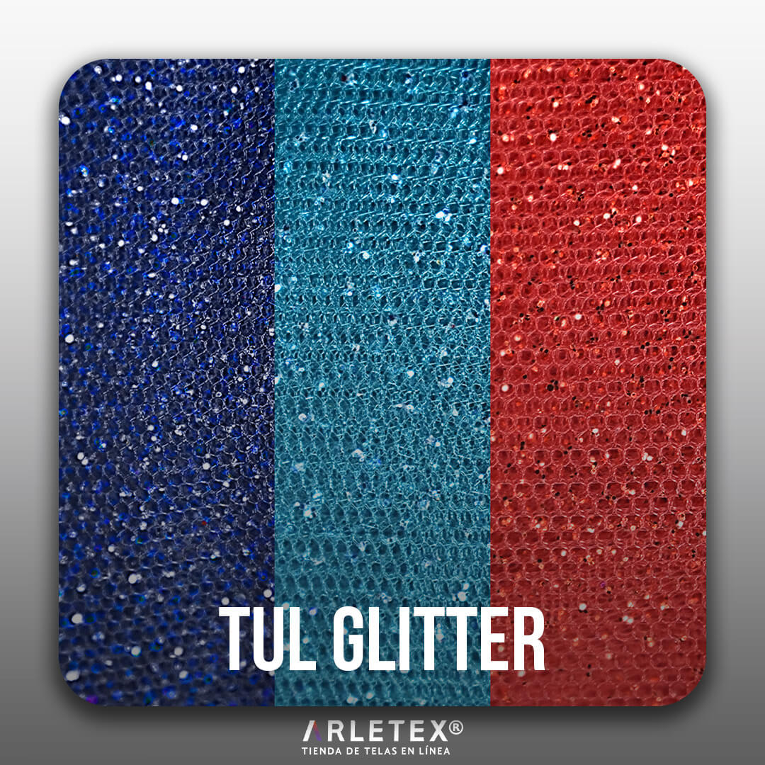 Tela Tul Glitter con acabado brillante para proyectos de decoración y confección
